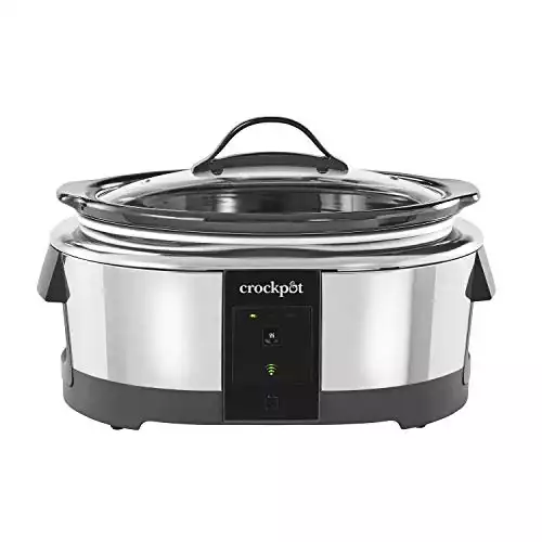 Crock-Pot 6 Quart Programmable Slow Cooker and Food Warmer Works with Alexa, Stainless Steel (2139005)