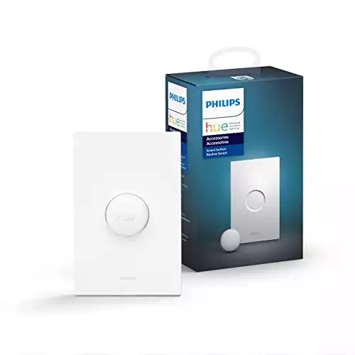 Philips Hue Wireless Smart Light Switch Button, White - 1 Pack - Portable and Battery Powered - Smart Home Control - Requires Hue Bridge - Easy, No-Wire Installation