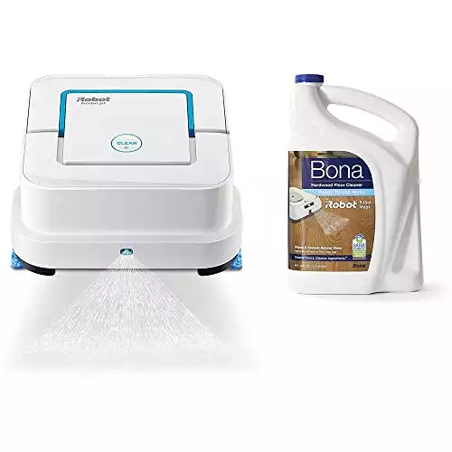 iRobot Braava Jet 240 Superior Robot Mop Bundle with 1 Jet Hard Wood Floor Cleaning Solution (2 Items)