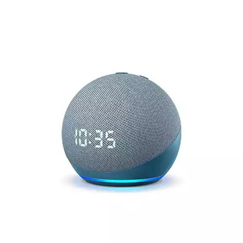 Echo Dot (4th Gen) | Smart speaker with clock and Alexa | Twilight Blue