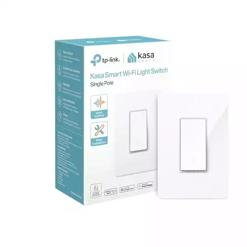 Kasa Smart Light Switch HS200, Single Pole, Needs Neutral Wire, 2.4GHz Wi-Fi Light Switch Works with Alexa and Google Home, UL Certified, No Hub Required , White, HS200