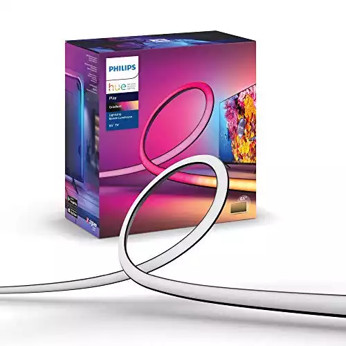 Philips Hue Play Gradient 65" Smart TV Light Strip - Flowing Multicolor LED Color-Changing TV BackLight - Sync with TV, Music, and Gaming - Requires Bridge and Sync Box - Control with App or Voic...