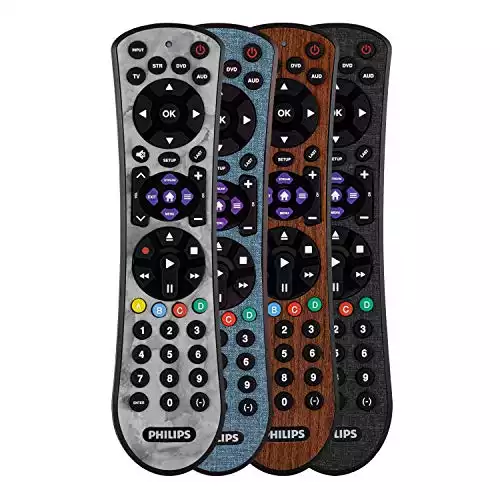 Universal Remote Control, 4-Device, for use with Samsung, Vizio, LG, Sony, Sharp, Apple TV, HiSense, TCL, Smart TVs, Streaming Players, Blu-ray, Marble, Easy-Clean Finish, SRP4320M/27 by Philips