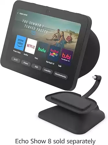 Echo Show 8 (3rd Gen) Adjustable Stand with USB-C Charging Port | Charcoal