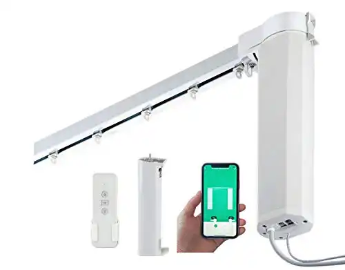 SimpleSmart Remote Control Smart Motorized Electric Curtain Tracks, Compatible with Alexa